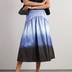 Vince Ombré Cotton Blend Midi Skirt